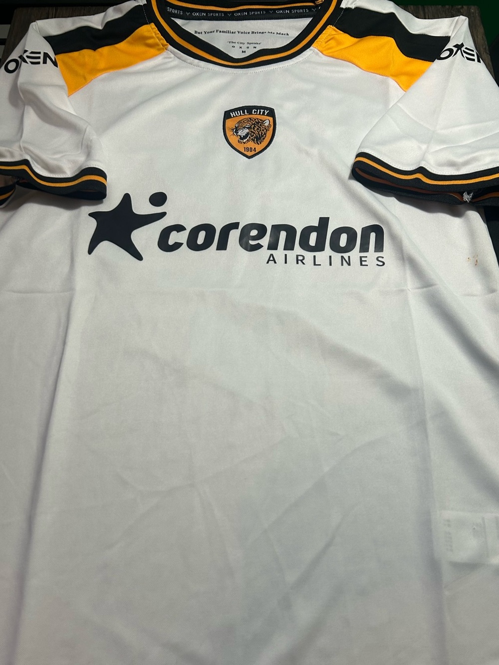 Oxen brand HULL CITY AFC Men's JERSEY Sz M, XL or 2XL New w tags  English Premie